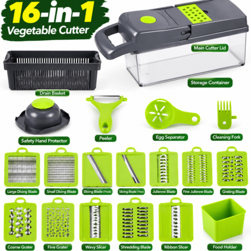 16-in-1 vegetable cutter for easier food preparation